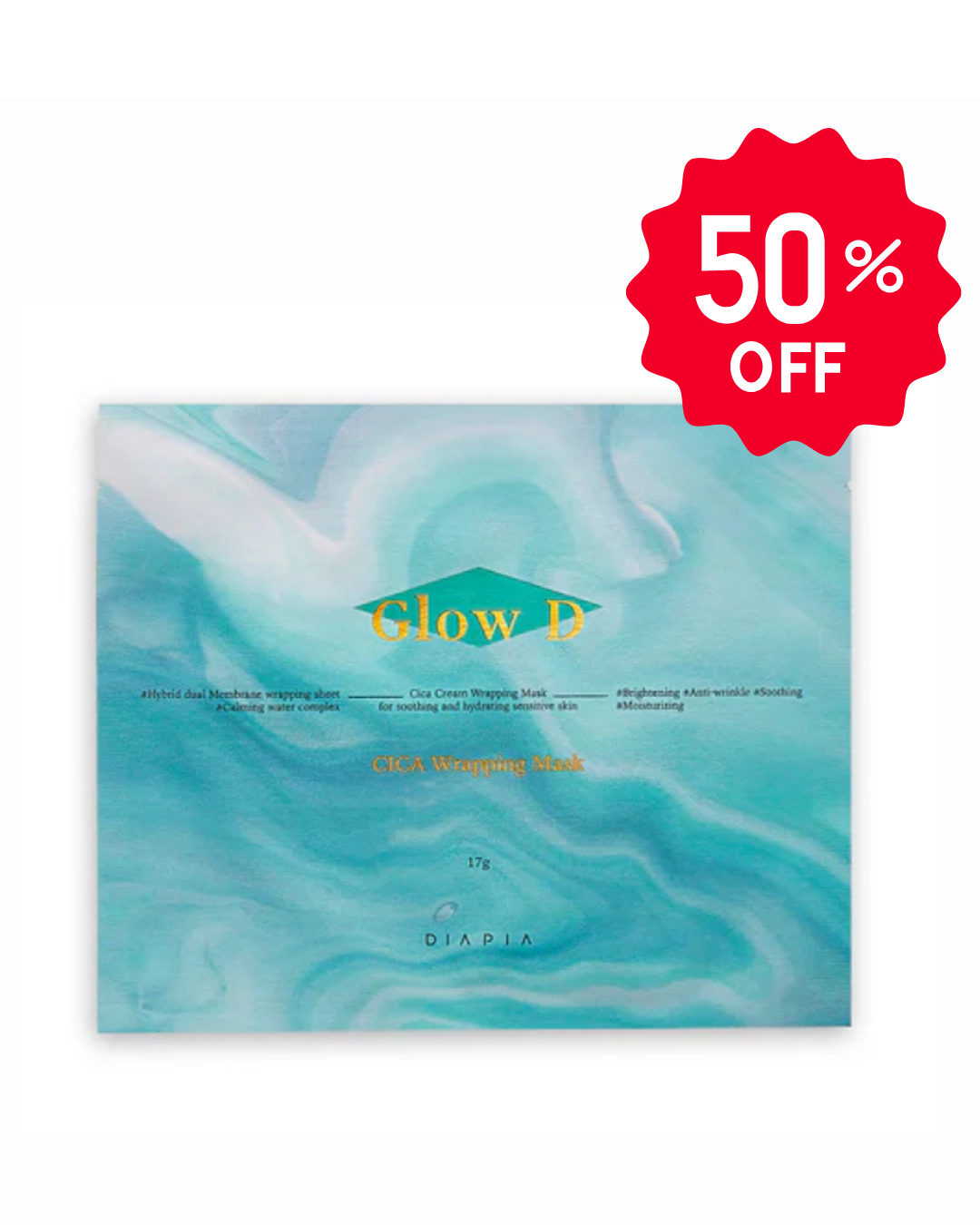 Mascarilla Con Ácido Hialurónico y Centella Asiática Glow D 17g X 4 Unid