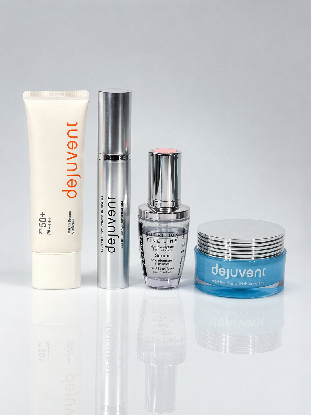 Kit Rutina Anti-Age Premium - Sérum Argireline + contorno ojos + crema péptidos + protector solar Tone Up - Dejuvent